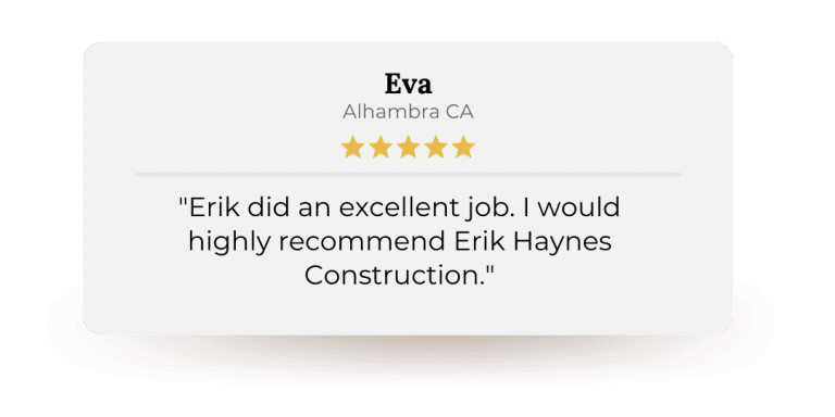 Erik did an excellent job. Knowledgeable in his line of work. Works fast and clean. I would highly recommend Erik Haynes Construction.